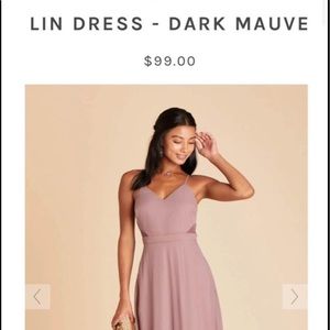 BIRDY GREY Bridesmaid dress LIN DRESS - DARK MAUVE (SIZE SMALL)
